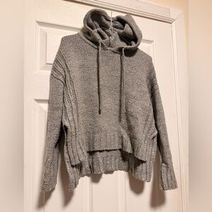 Forever 21 Heather Gray Knit Hoodie Sweater